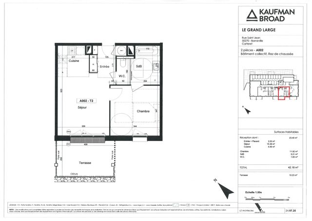 Appartement F2 à vendre - 2 pièces - 42.18 m2 - BARNEVILLE CARTERET - 50 - BASSE-NORMANDIE - Century 21 Chevet Immobilier